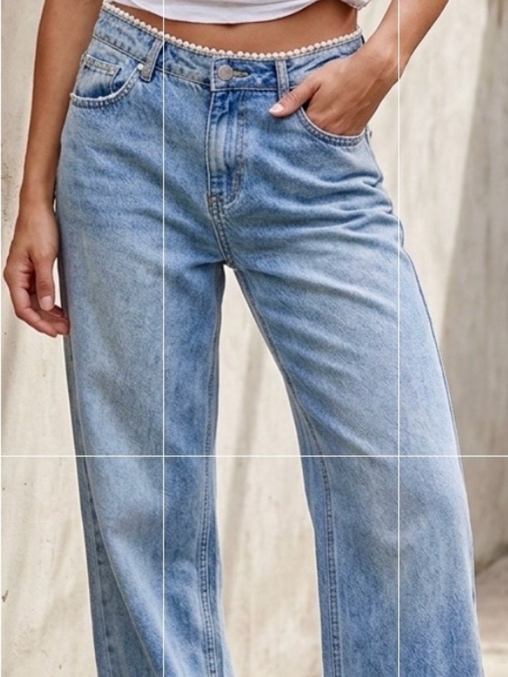 PTCL Blue Denim Jeans special trimmed with pearls